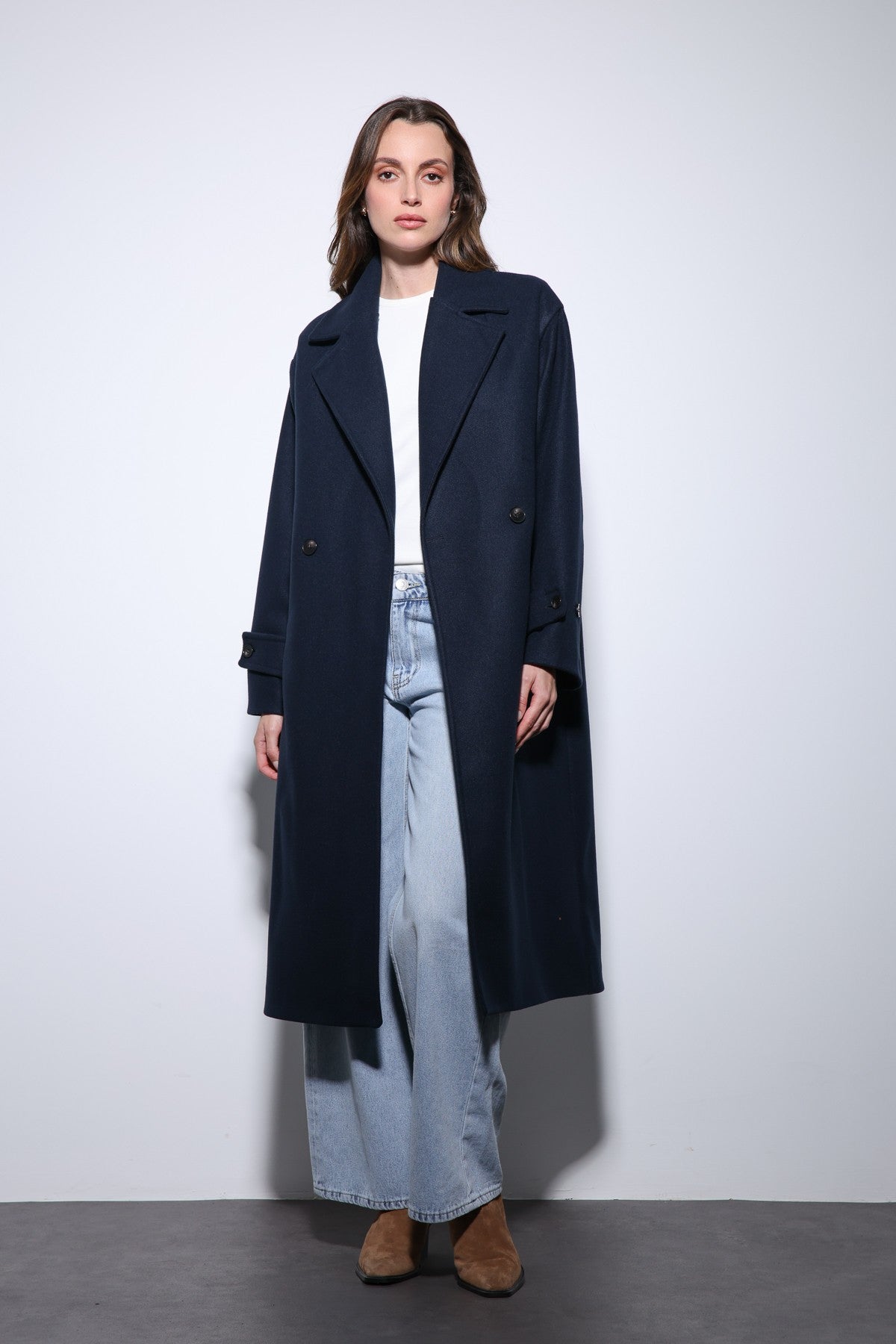 Antioch Women's Soft-Textured Oversized Double-Breasted Coat