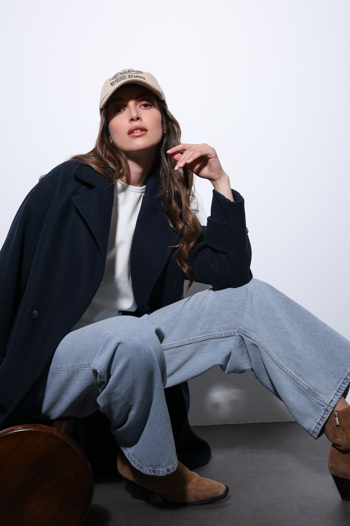 Antioch Women's Soft-Textured Oversized Double-Breasted Coat