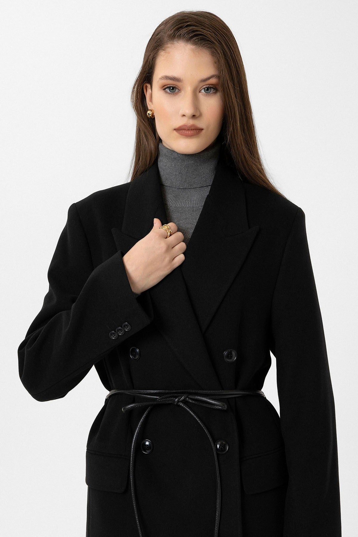 Antioch Women's Belted Double-Breasted Coat