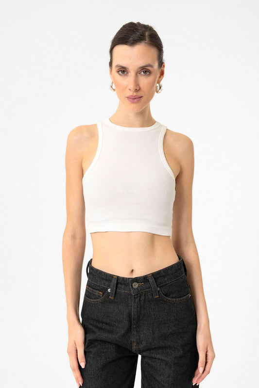 Antioch Women's Ribbed Crop Tank Top