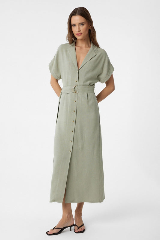 Antioch Linen-Blend Arched-Waist Women's Dress