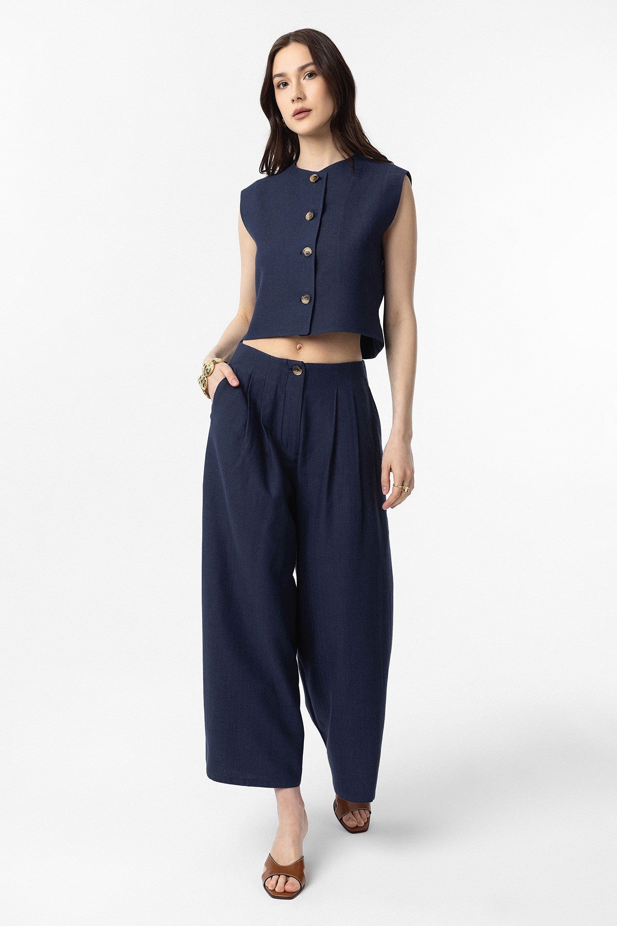 Antioch Women's Linen-Blend Culottes