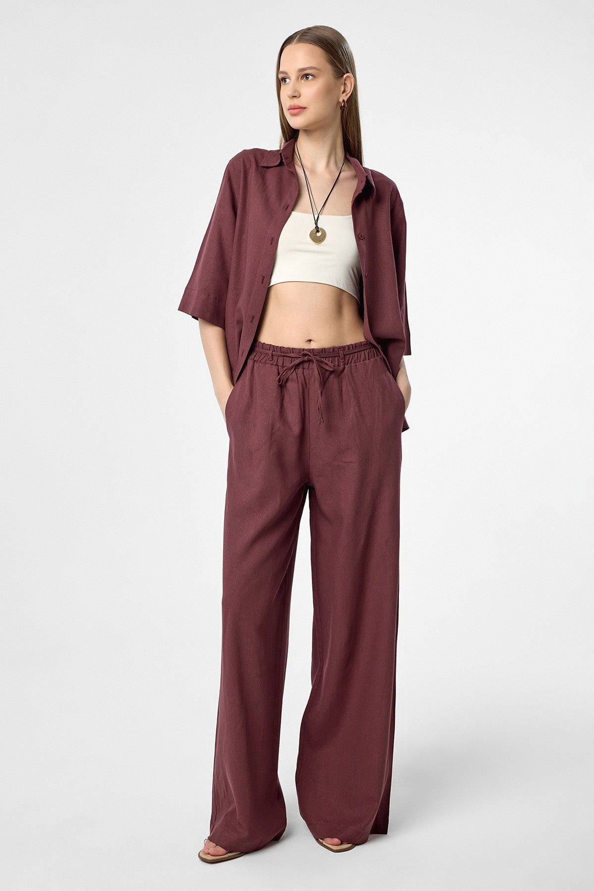 Women's Linen-Blend Pants