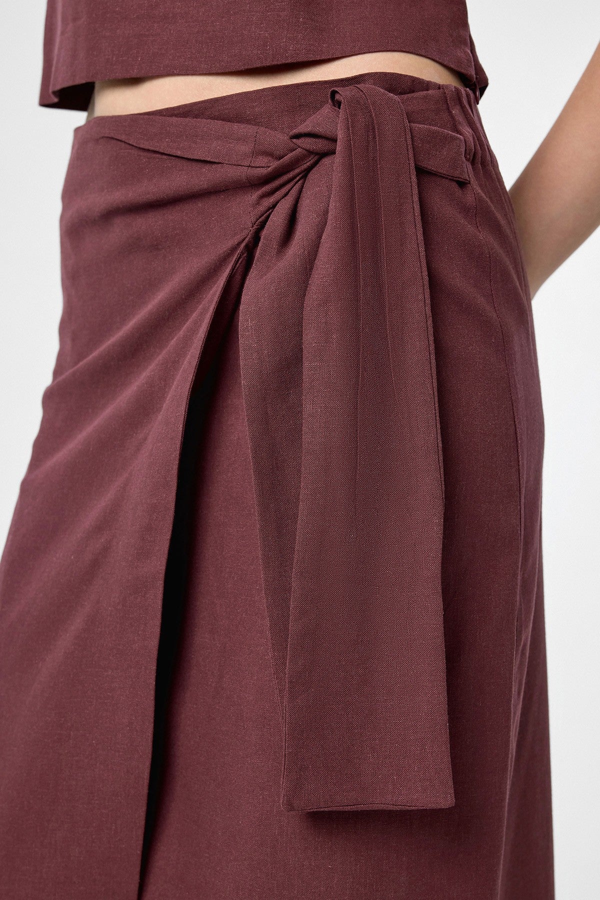Antioch Linen-Blend Belted Women's Skirt