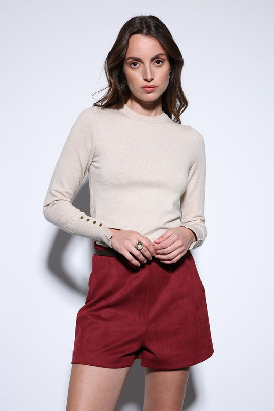 Antioch Suede-Look Pleated Women's Shorts