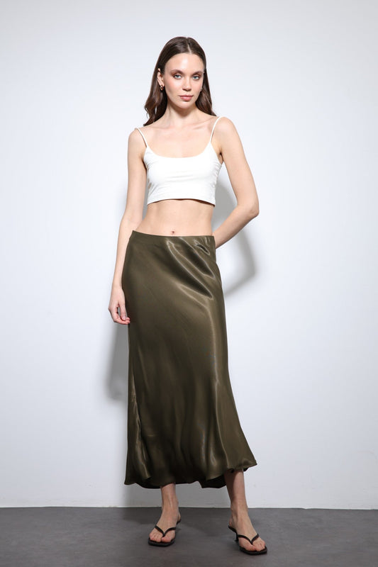 Antioch Satin Midi Skirt
