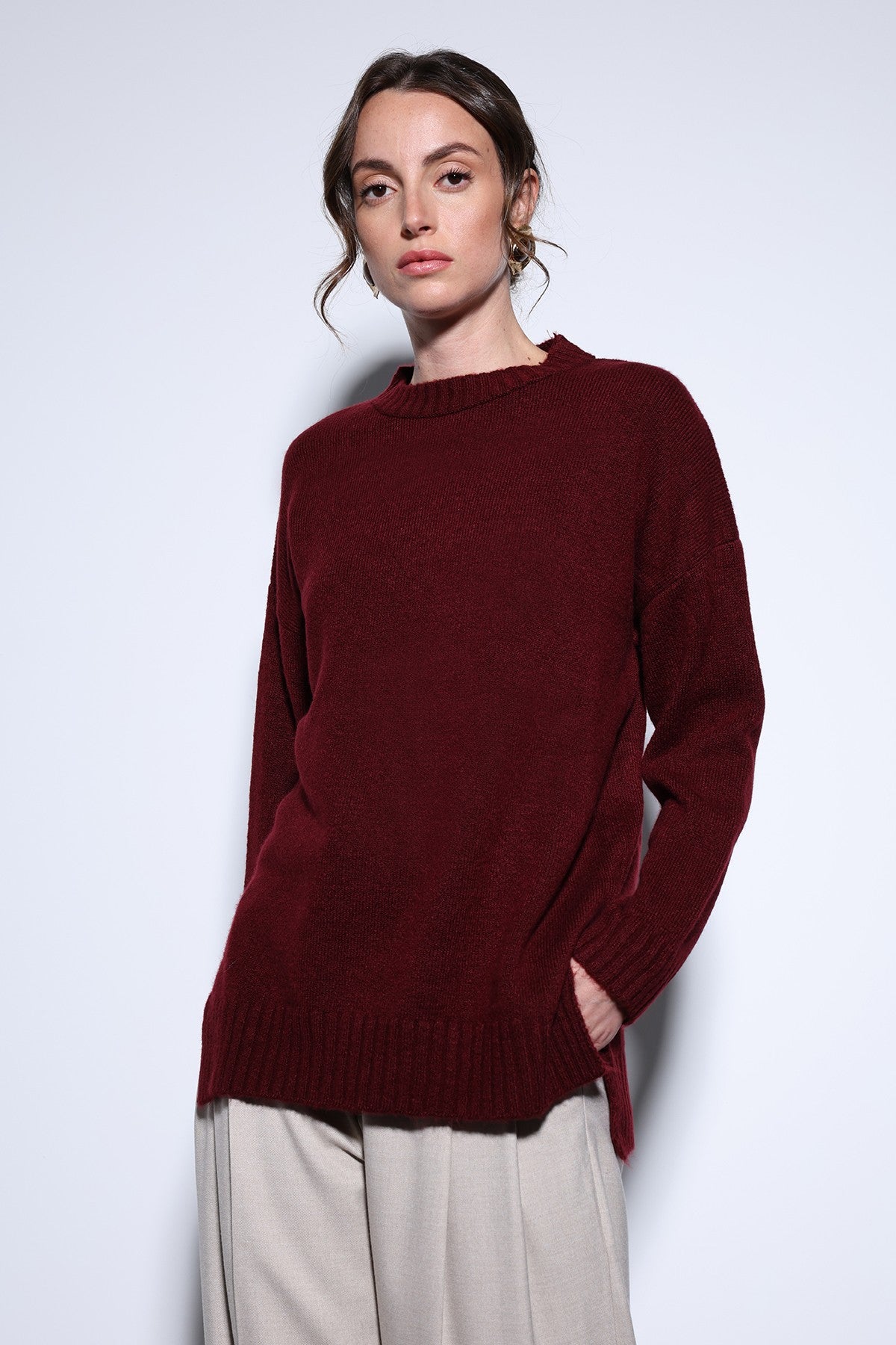 Antioch Women's Sweater with Slit Detail