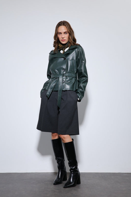 Antioch Arched Faux Leather Jacket