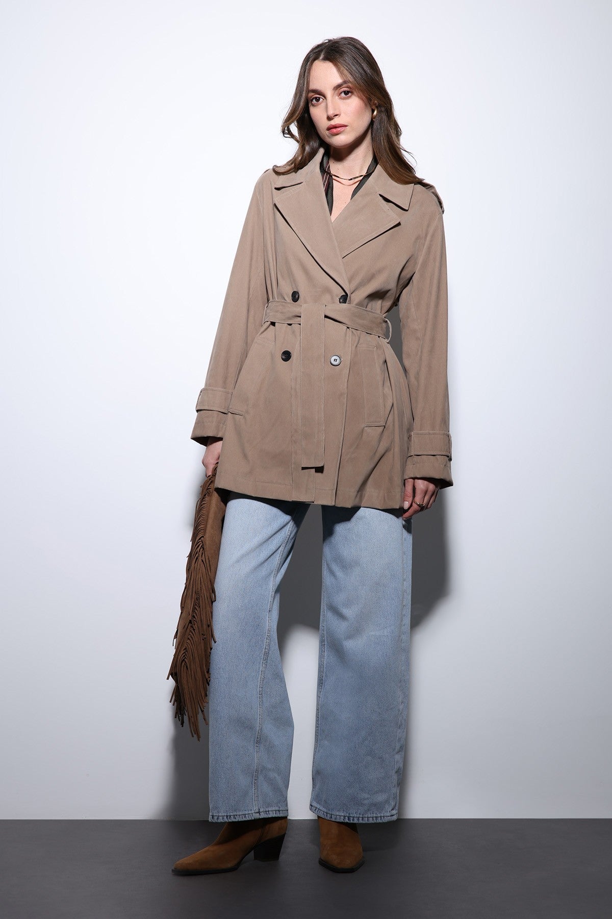 Antioch Suede-Look Women's Trench Coat