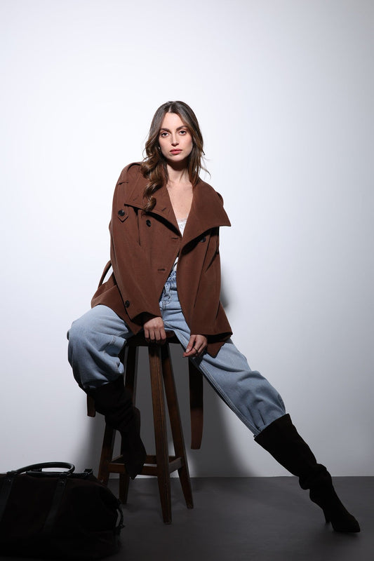 Antioch Stand-Up Collar Double-Breasted Women's Coat
