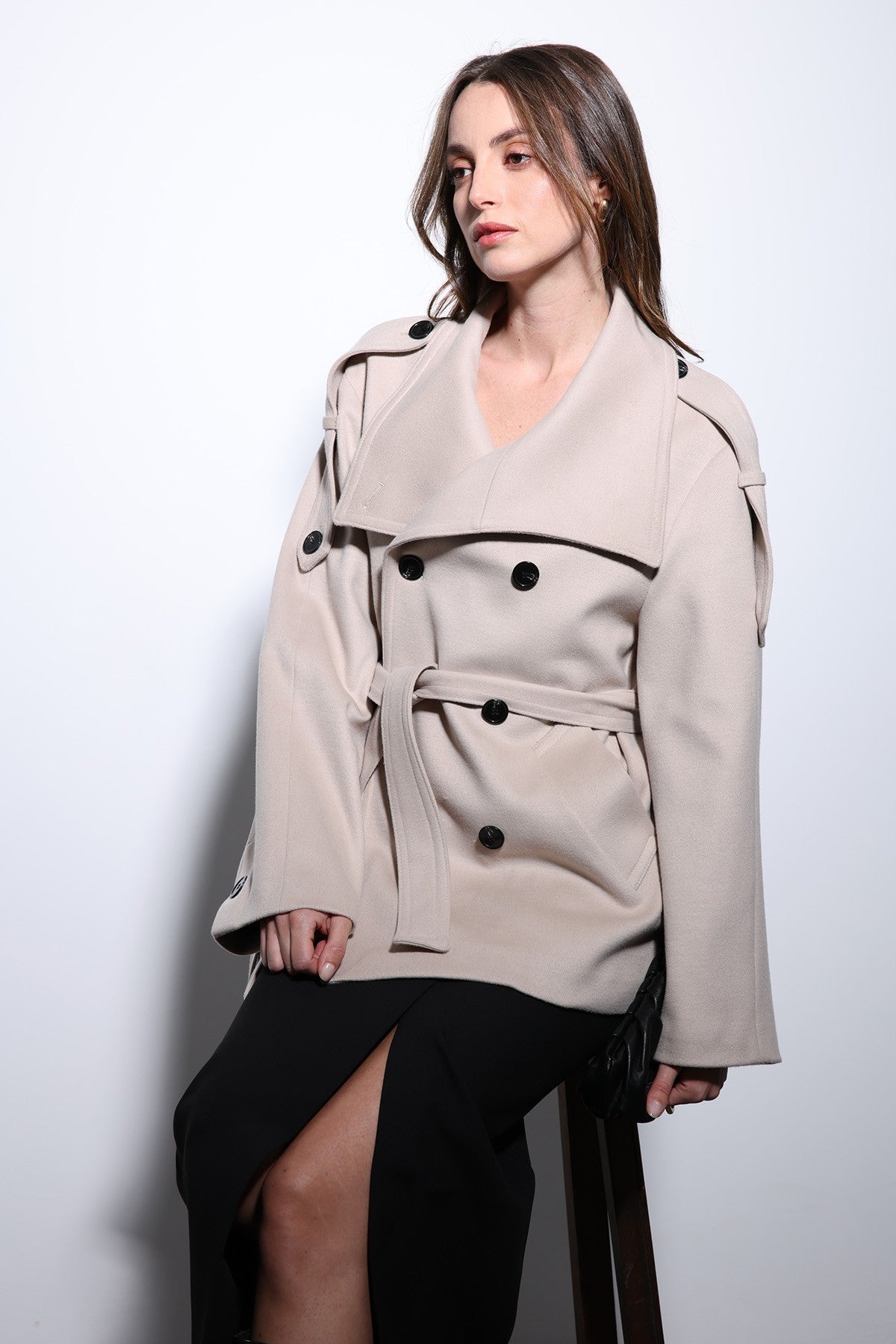 Antioch Stand-Up Collar Double-Breasted Women's Coat