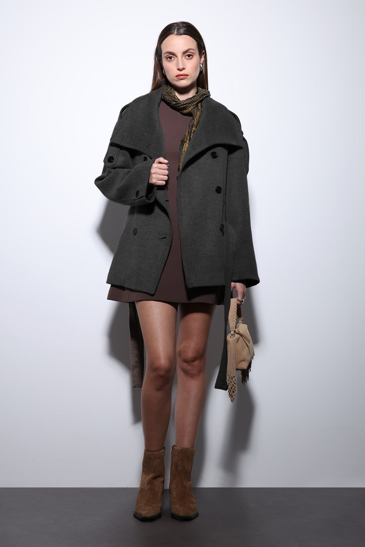 Antioch Stand-Up Collar Double-Breasted Women's Coat