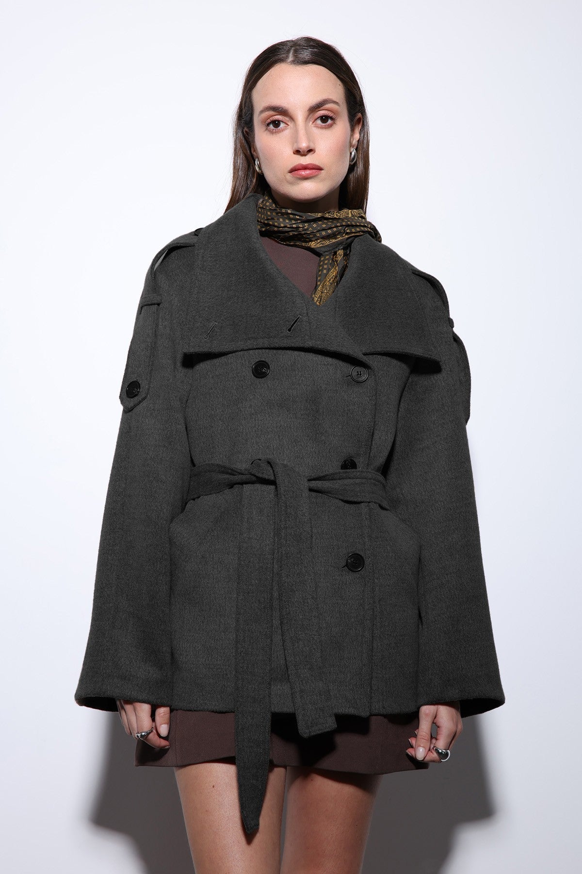 Antioch Stand-Up Collar Double-Breasted Women's Coat