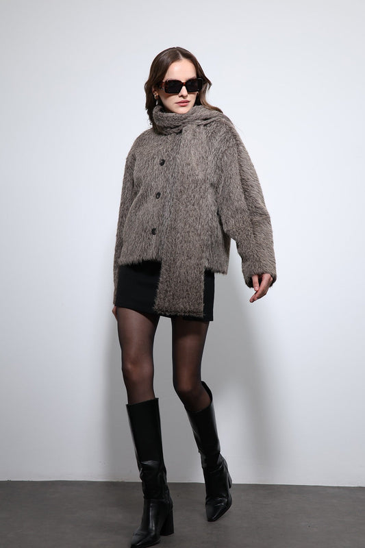 Antioch Shawl-Collar Faux Fur Coat
