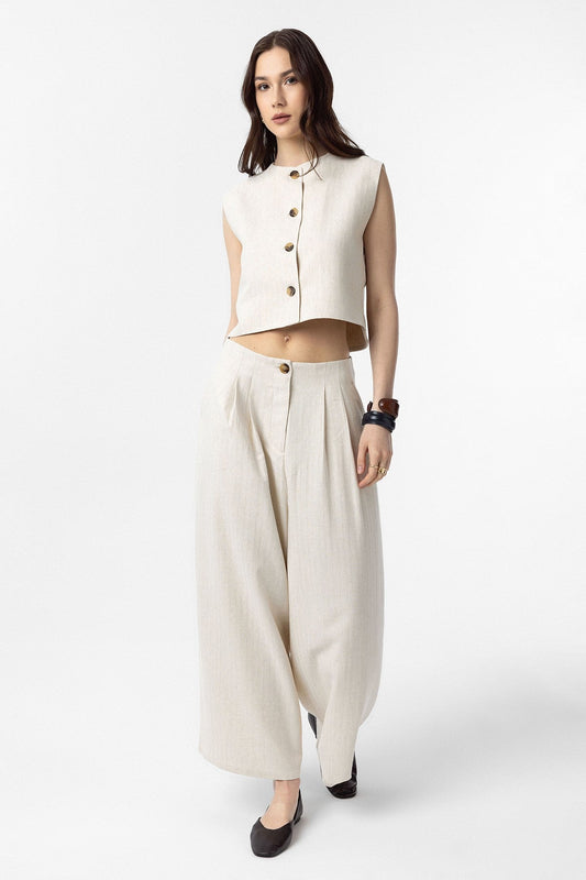 Women's Linen-Blend Vest