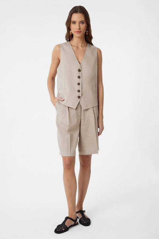 Antioch Women's Tailored Vest with Linen Blend