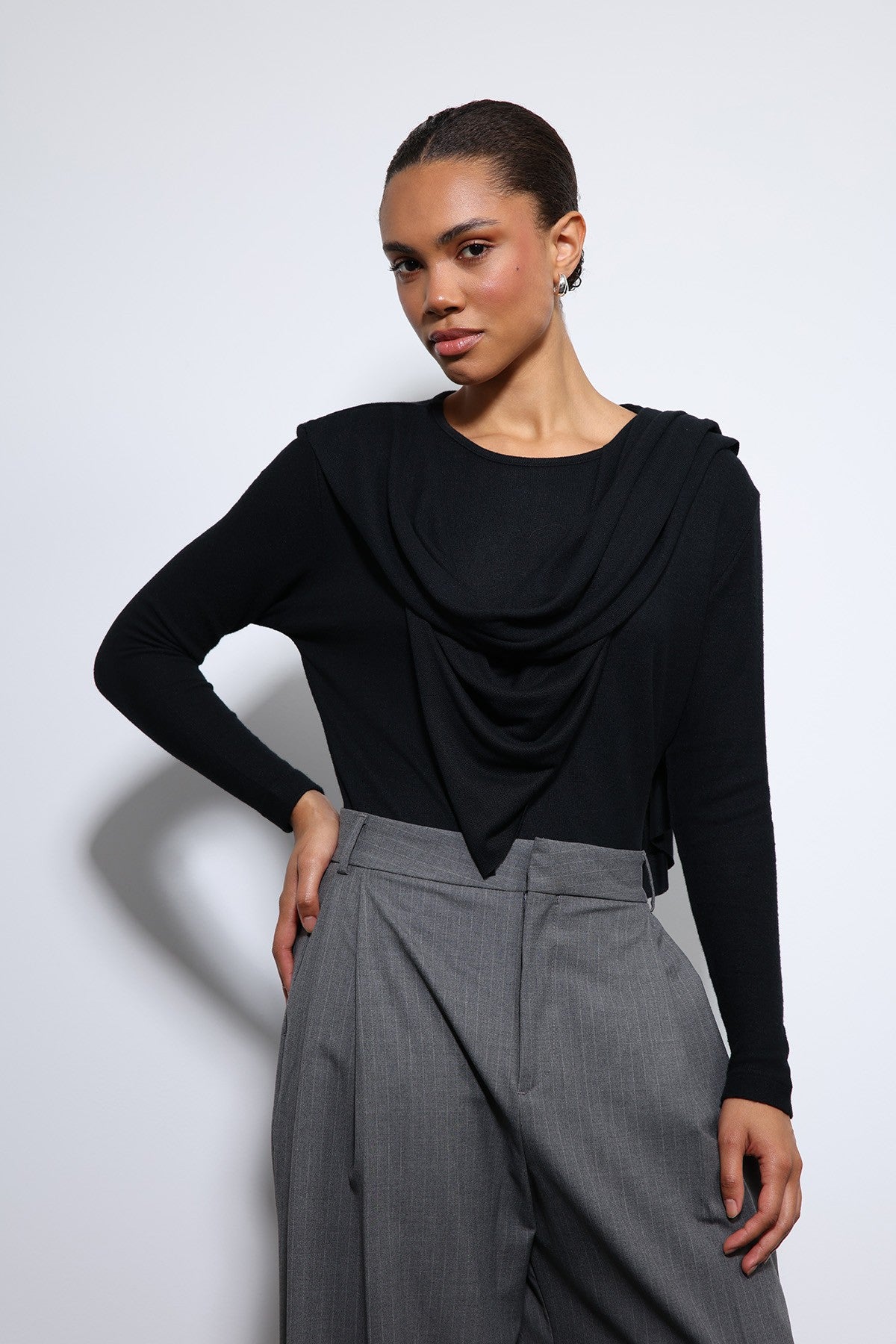 Antioch Draped Shawl with Detailed Top