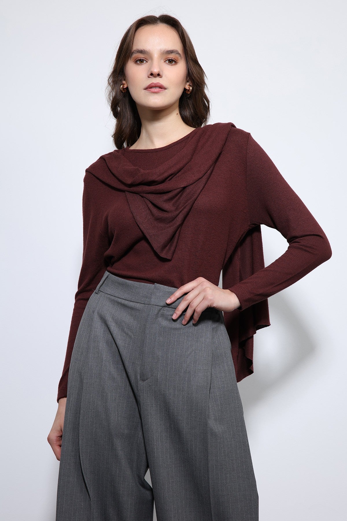 Antioch Draped Shawl with Detailed Top