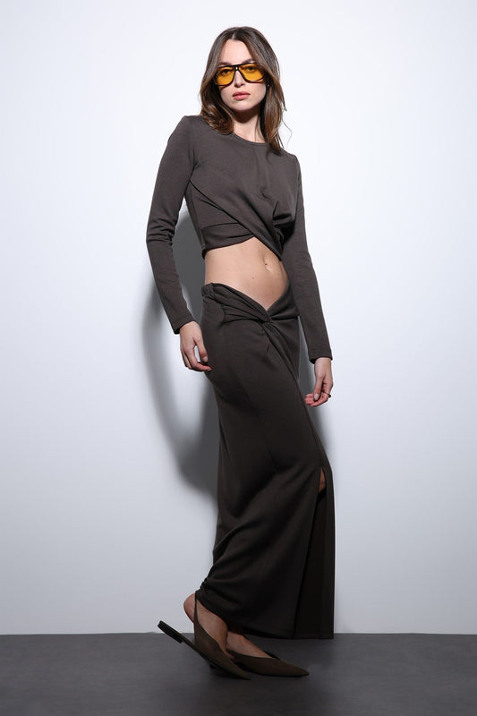 Antioch Women's Skirt Set with Slit Detail