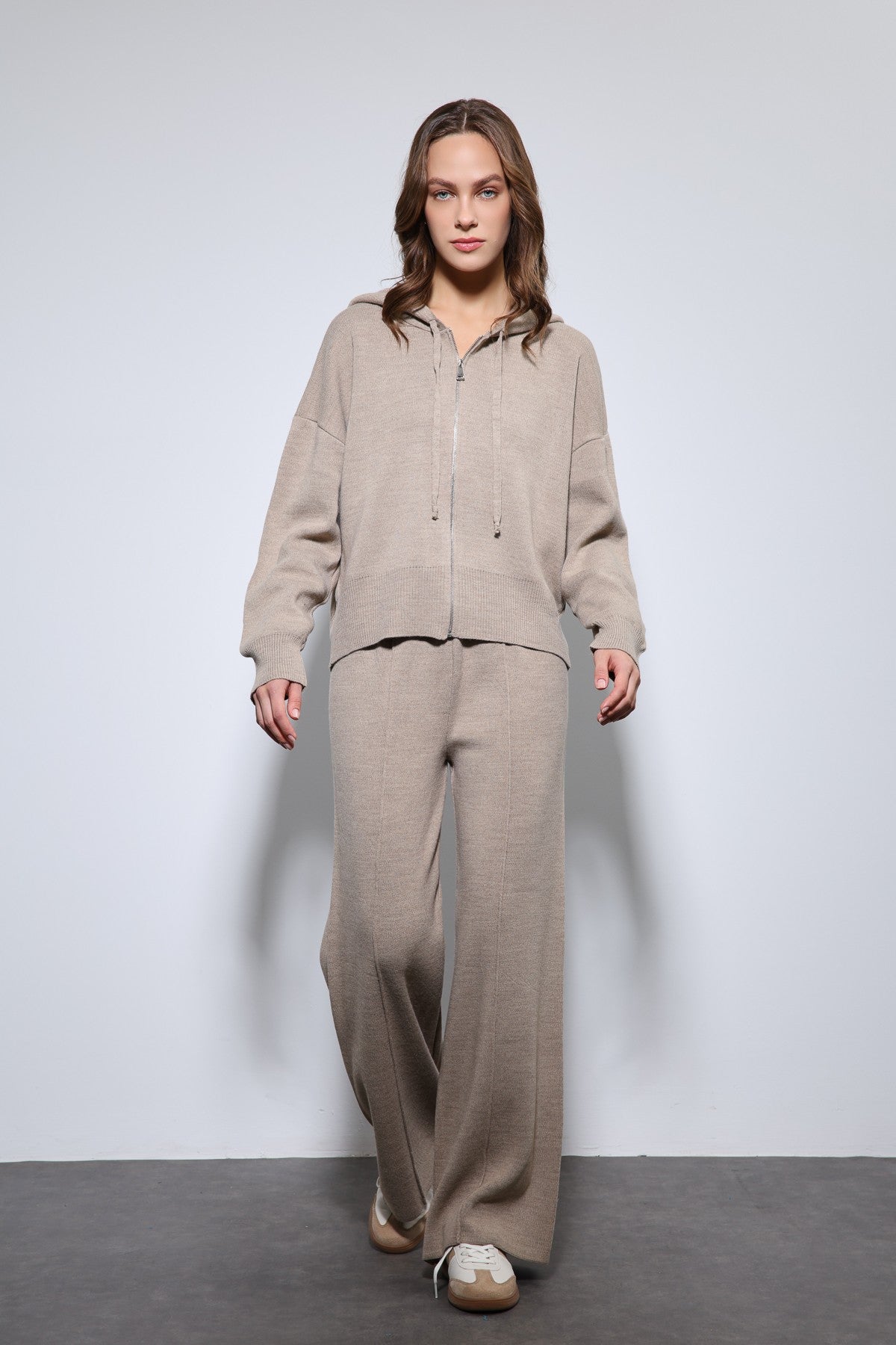 Antioch Hooded Top and Wide-Leg Knit Set