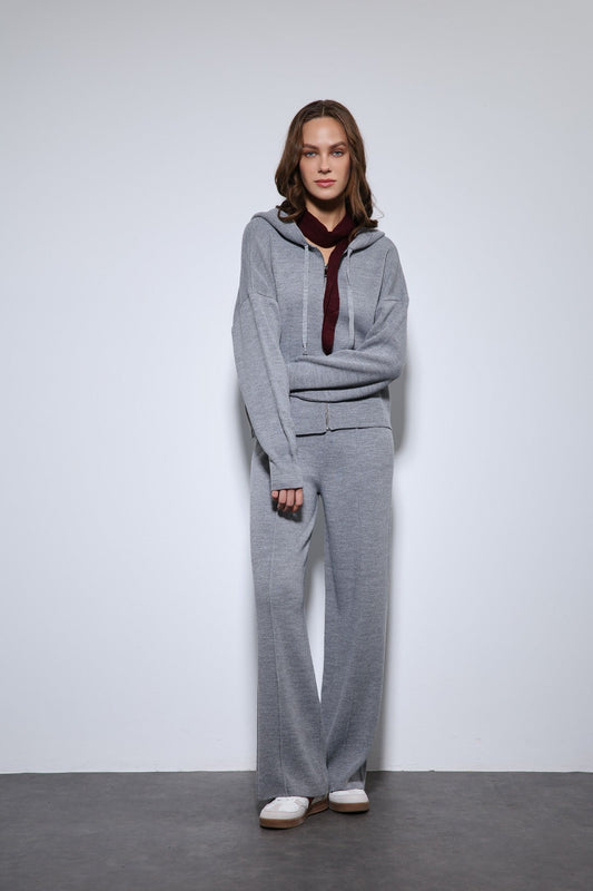 Antioch Hooded Top and Wide-Leg Knit Set