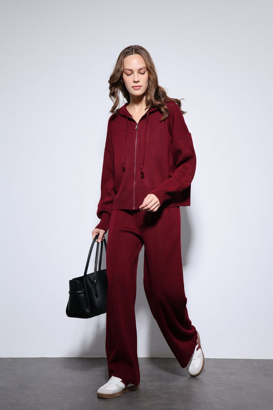 Antioch Hooded Top and Wide-Leg Knit Set