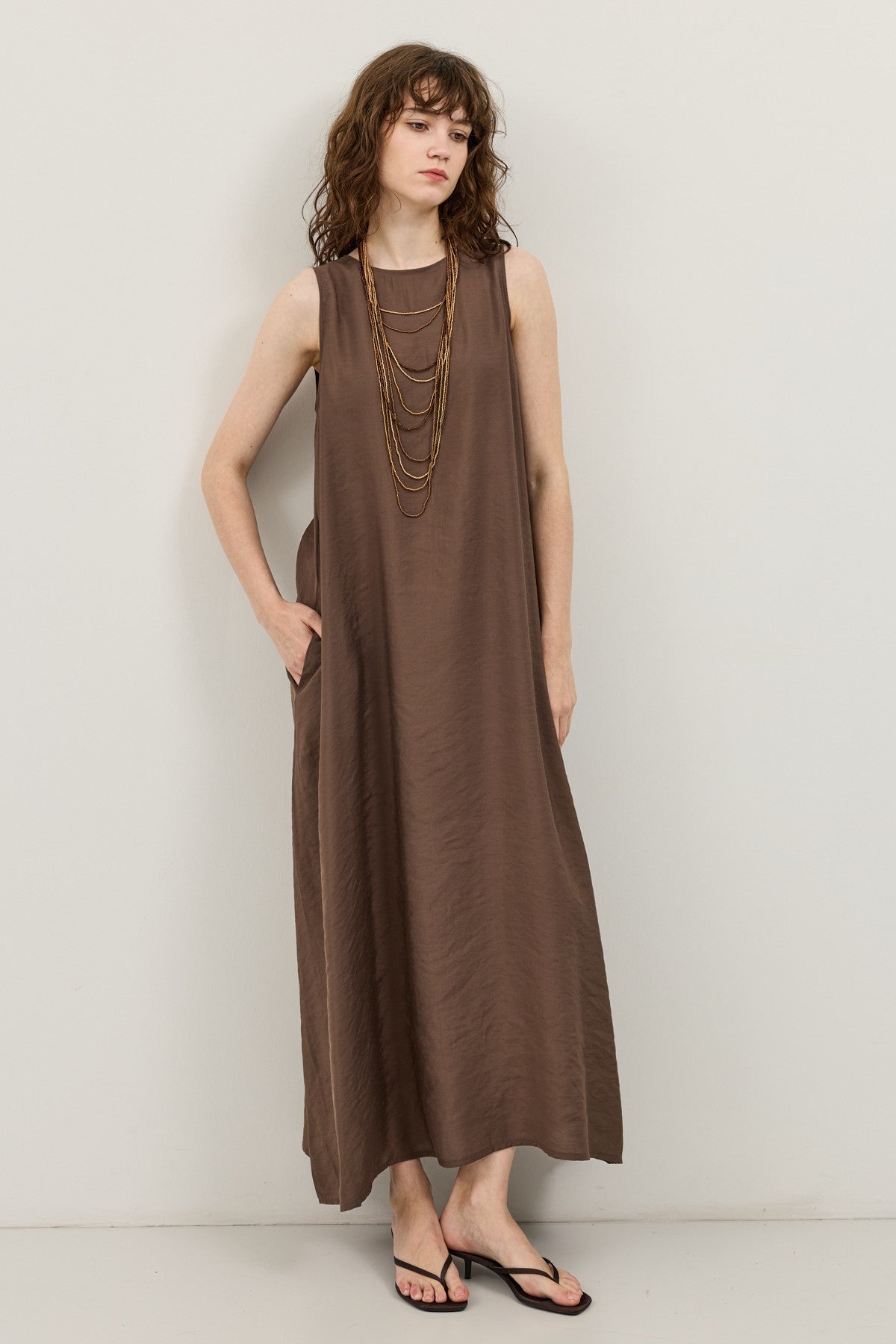 Flowy Halter-Neck Midi Dress