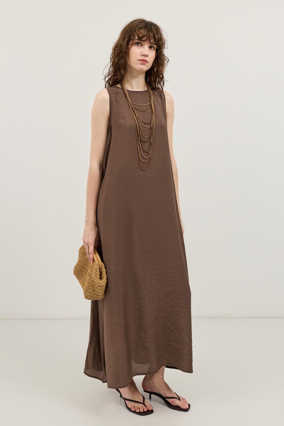 Flowy Halter-Neck Midi Dress