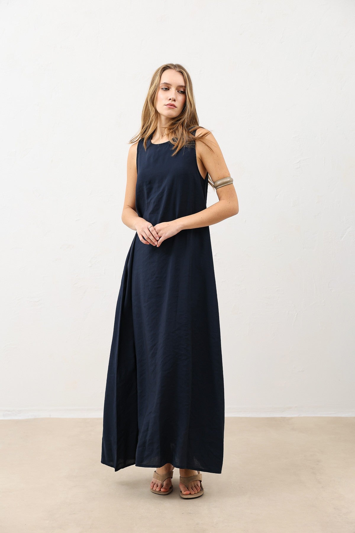 Antioch Draped Halter-Neck Midi Dress