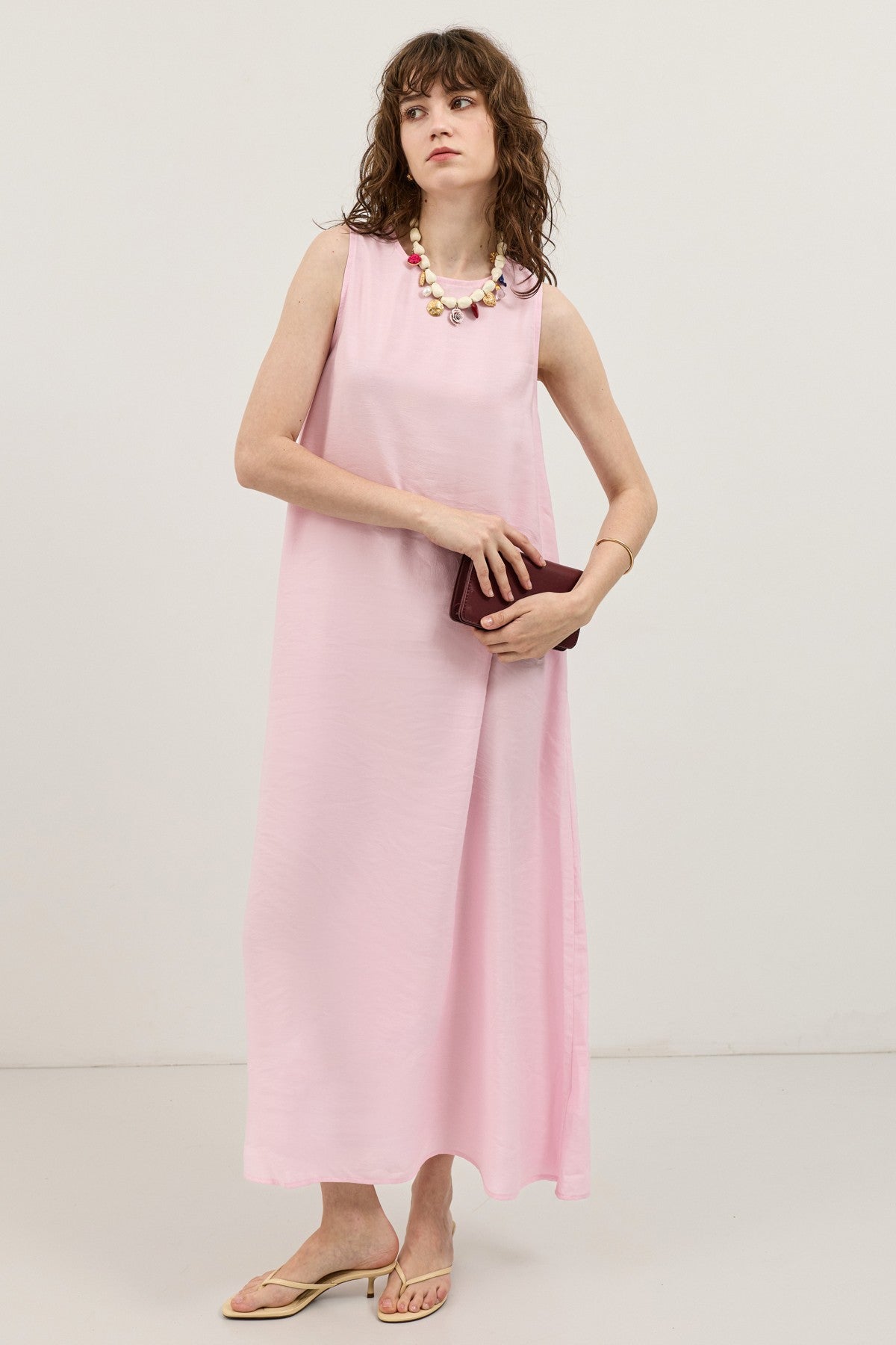 Flowy Halter-Neck Midi Dress