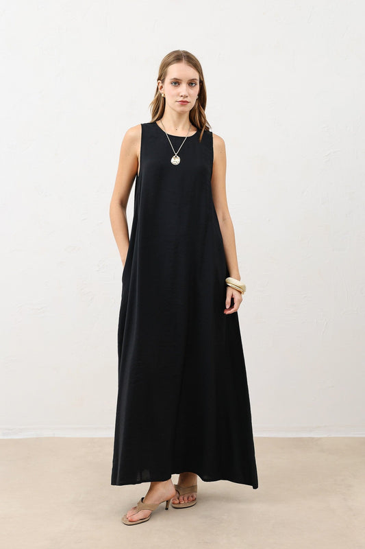 Antioch Draped Halter-Neck Midi Dress