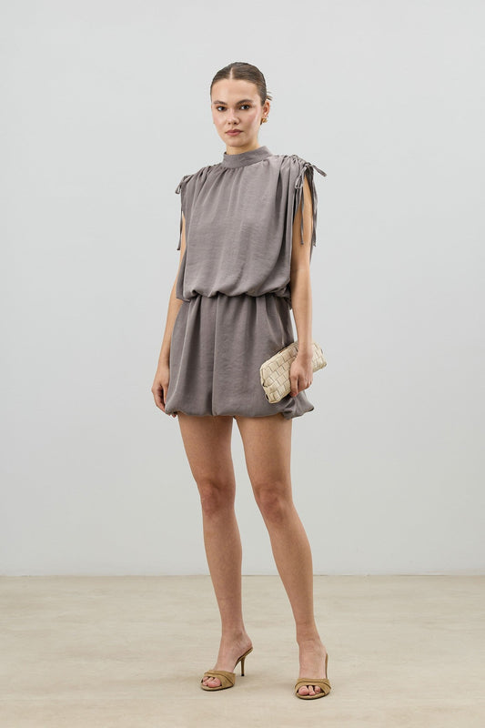 Women's Dress with Gathered Shoulders