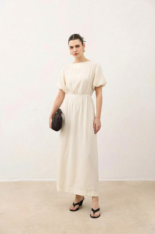 Antioch Balloon-Sleeve Midi Dress for Women