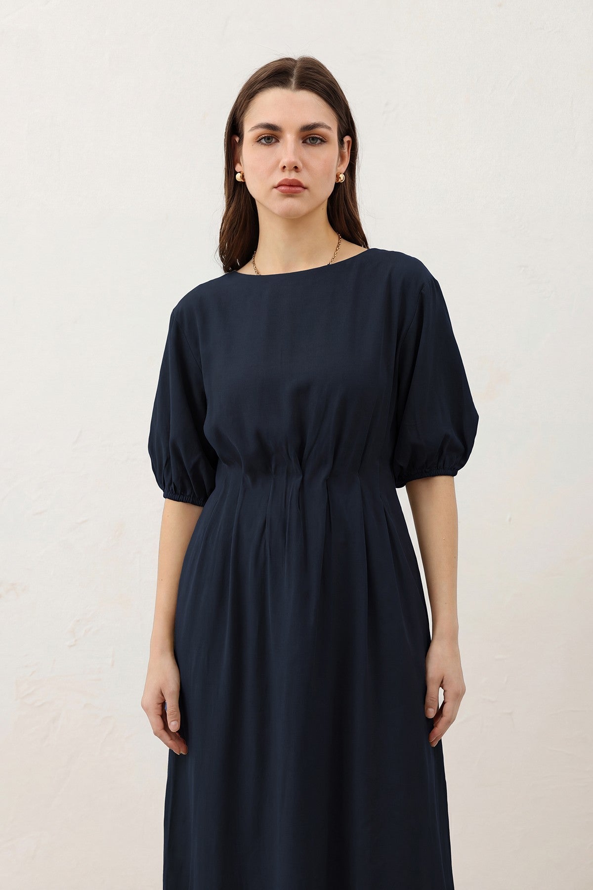 Antioch Balloon-Sleeve Midi Dress for Women