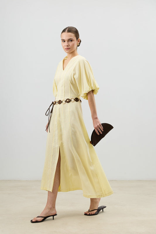Antioch V-Neck Linen-Blend Women's Dress