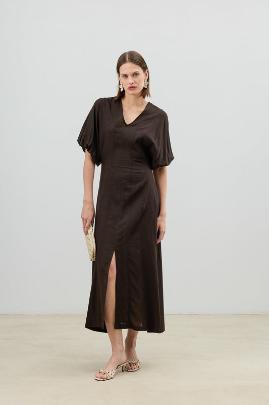 Antioch V-Neck Linen-Blend Women's Dress