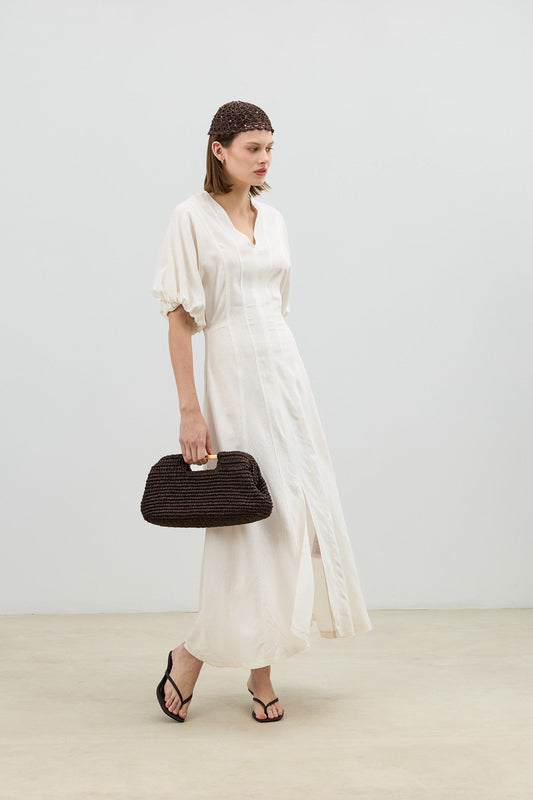 Antioch V-Neck Linen-Blend Women's Dress