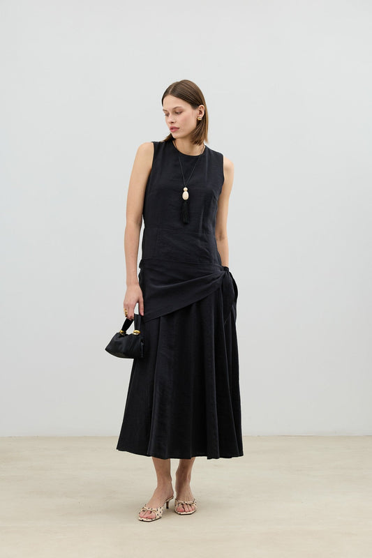 Women's Dress with a Belt Detail in an Antioch Lyocell Blend