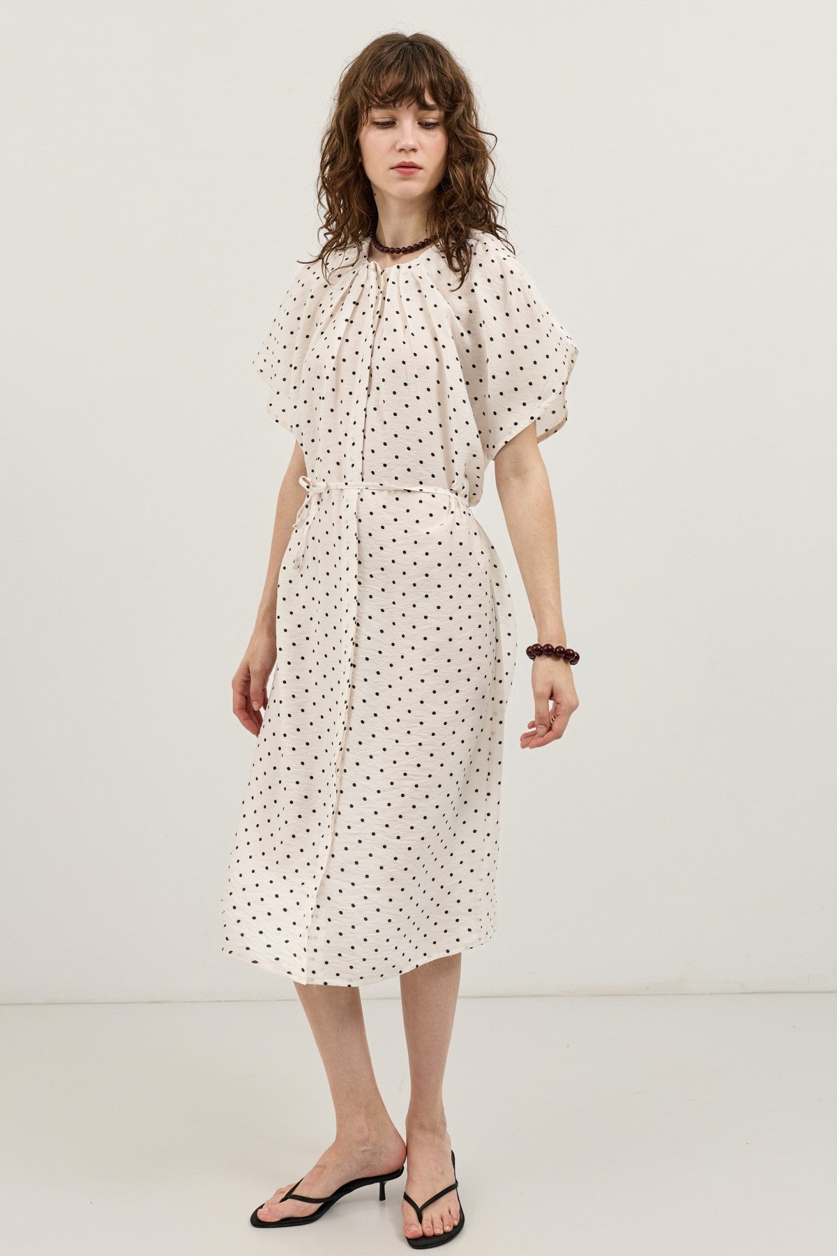 Polka-Dot Midi Dress