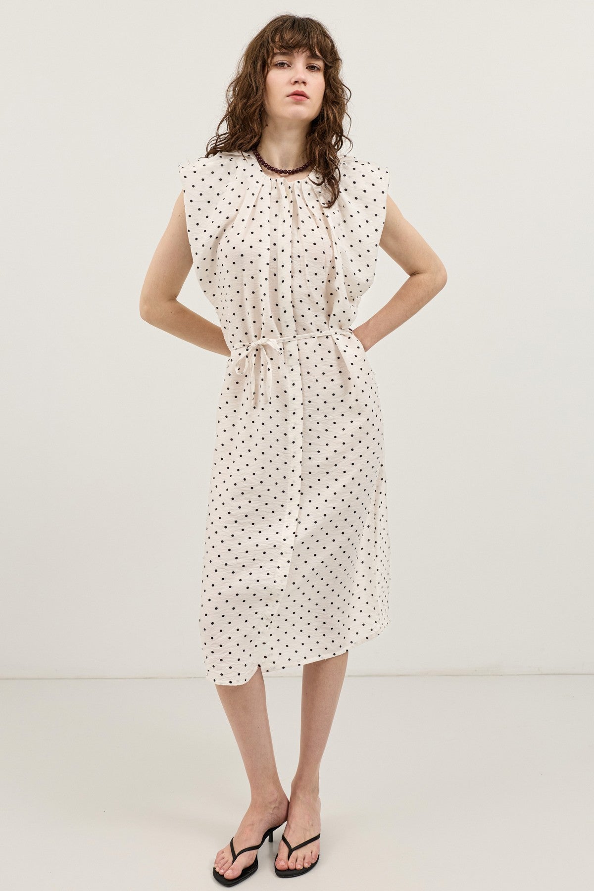 Polka-Dot Midi Dress