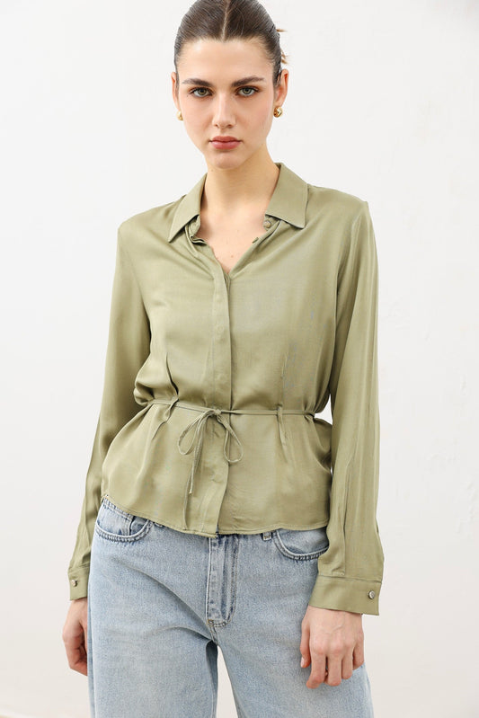 Antioch Women's Shirt with a Tie-Front Neckline