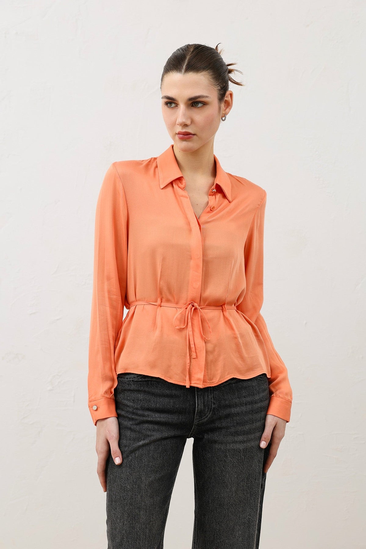 Women's Shirt with a Tie-Waist