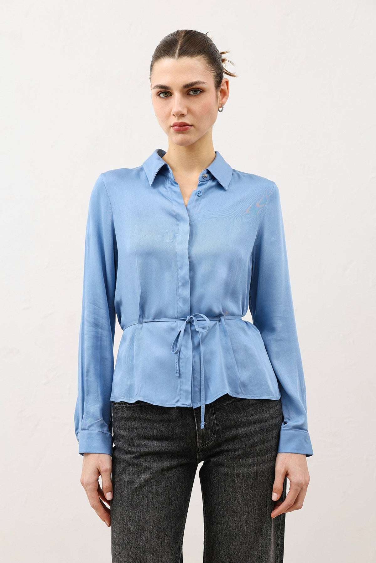 Antioch Women's Shirt with a Tie-Front Neckline