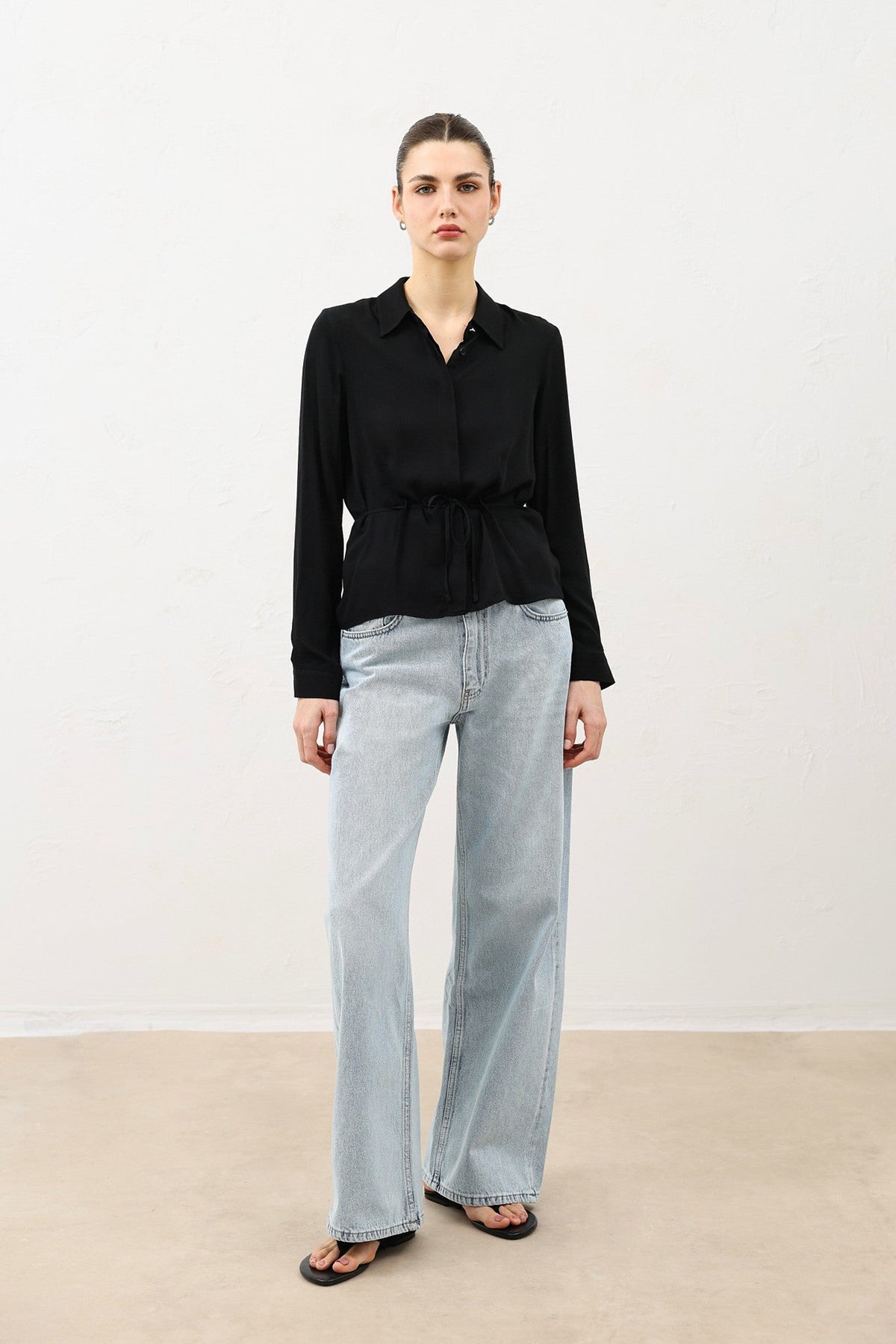Antioch Women's Shirt with a Tie-Front Neckline