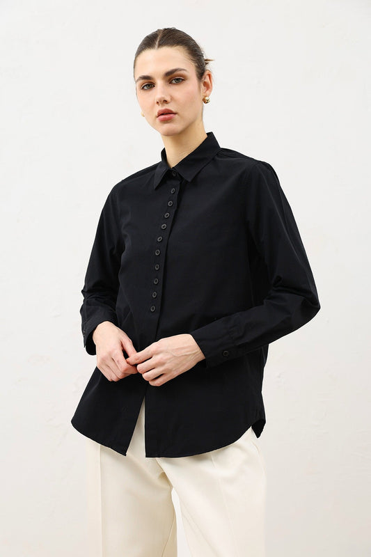 Antioch Poplin Shirt with Button Details