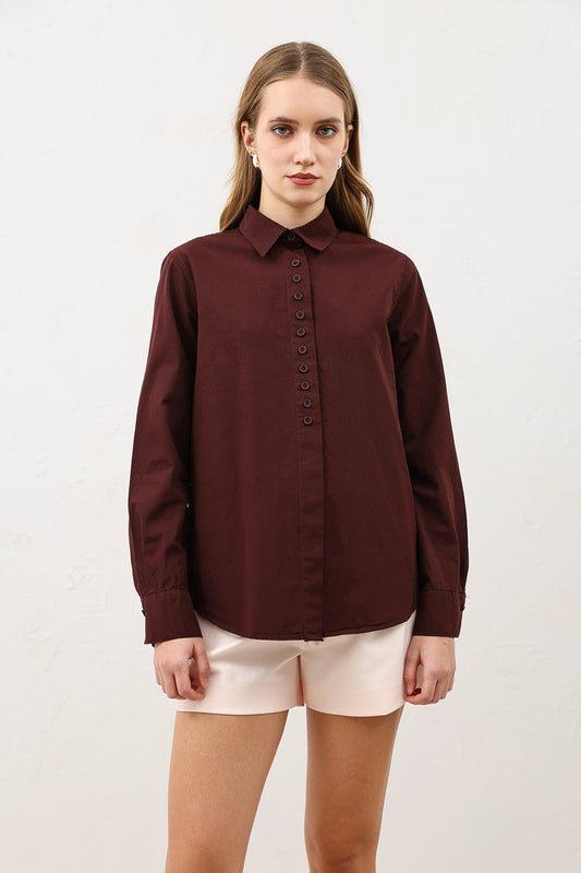 Antioch Poplin Shirt with Button Details