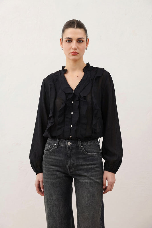 Women's Ruffled Shirt