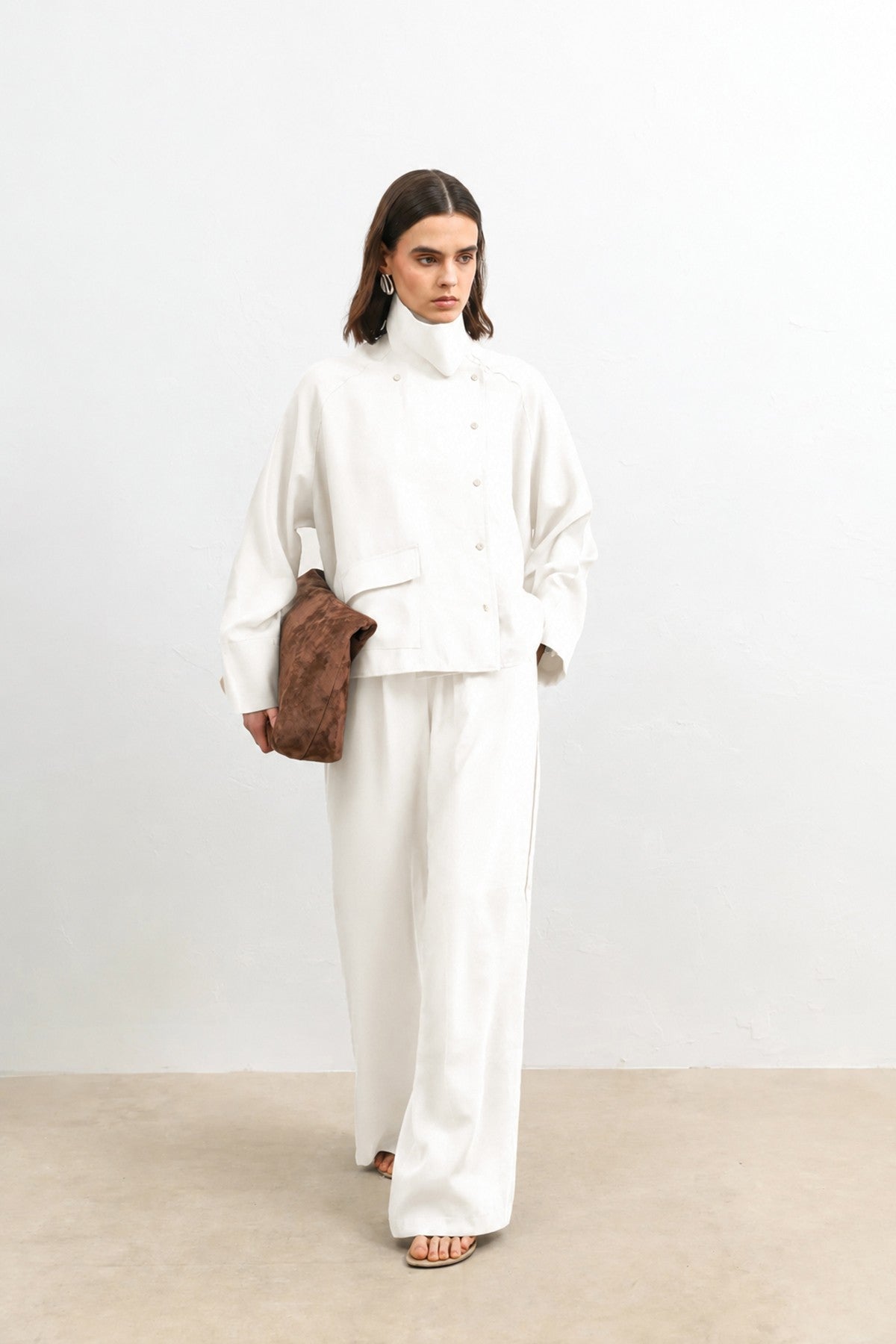 Women's Shirt with a Special Stand-Up Collar