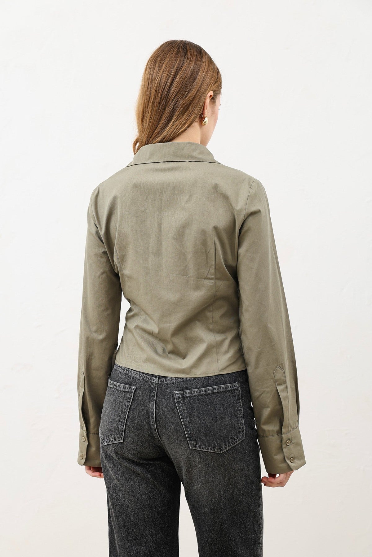 Gathered Poplin Women's Shirt