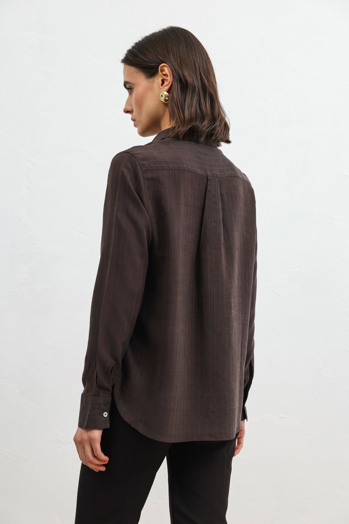 100% Lyocell Striped Women's Shirt